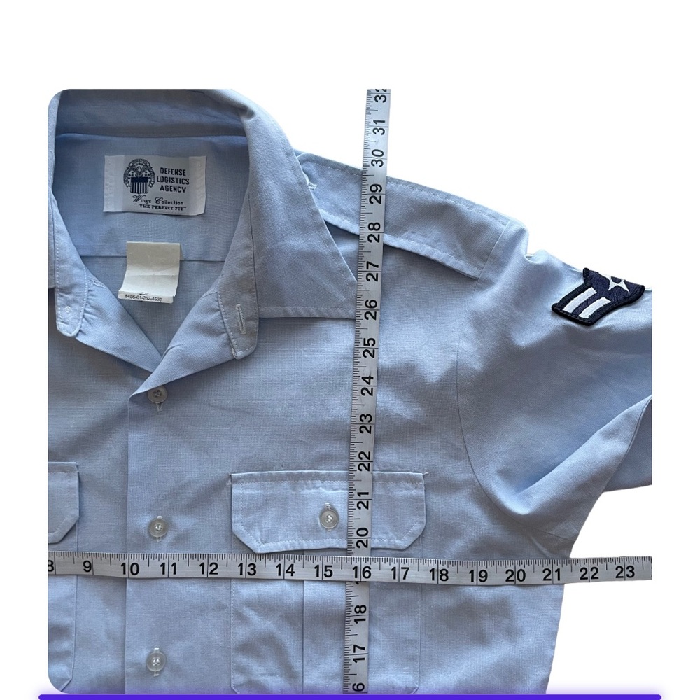 Blue military wing dress shirt - Picture 4 of 4